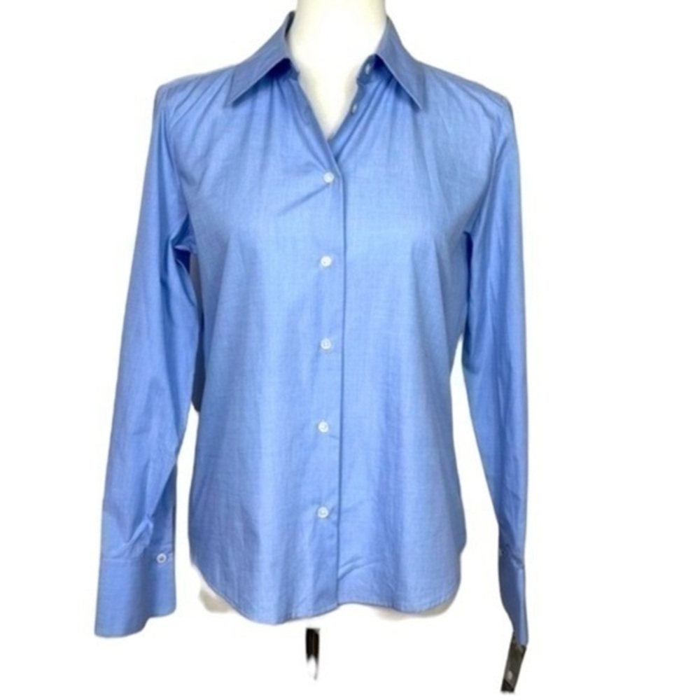 Kasper Light BlueLong Sleeves Button Down Suit Shirt with Cufflinks
